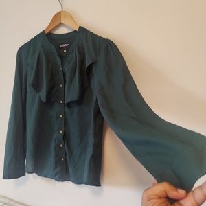 Ruffled button down shirt